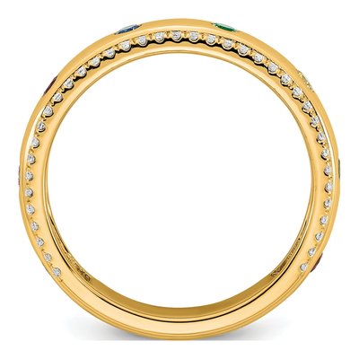 14K Yellow Gold 8-Birthstone Mother's Ring Semi-Mount – view 3