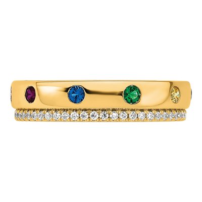 14K Yellow Gold 1/5 ct tw Mother's Ring – view 5