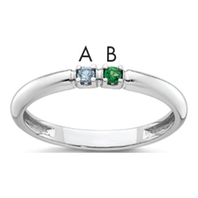 14K White Gold Mother's Ring Mounting