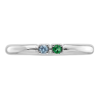 14K White Gold 2-Stone Birthstone Mother's Ring – view 5