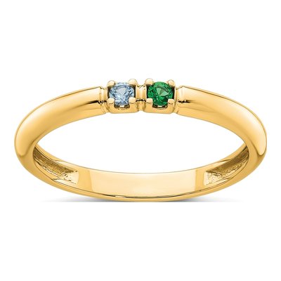 14K Yellow Gold Personalized 2-Stone Mother's Ring – view 2
