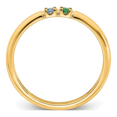 14K Yellow Gold Personalized 2-Stone Mother's Ring – view 3