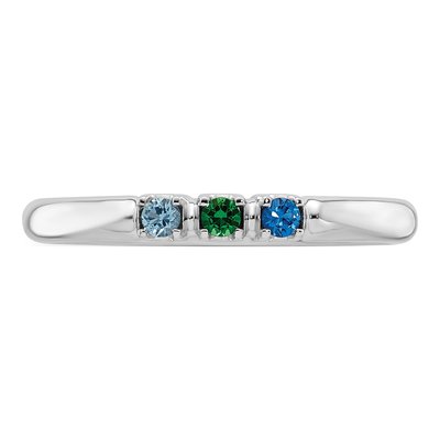 14K White Gold 3-Stone Mother's Ring – view 5