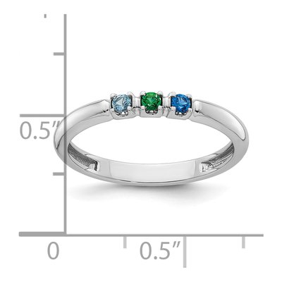 14K White Gold 3-Stone Mother's Ring – view 6