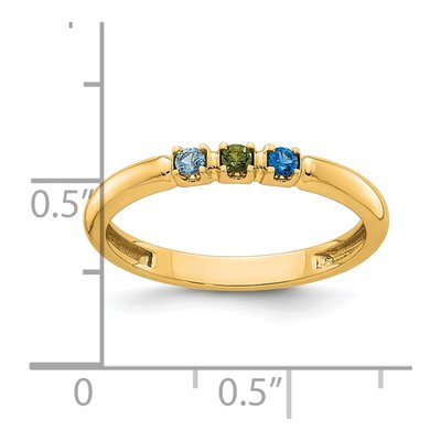 14K Yellow Gold 3-Stone Mother's Birthstone Ring – view 6