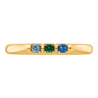 14K Yellow Gold Personalized 3-Stone Mother's Ring – view 5