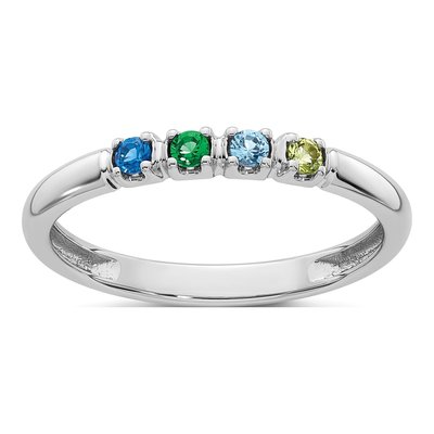 14K White Gold 4-Birthstone Mother's Ring – view 2