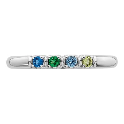 14K White Gold 4-Birthstone Mother's Ring – view 5