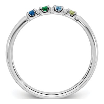 14K White Gold 4-Stone Mother's Ring – view 3