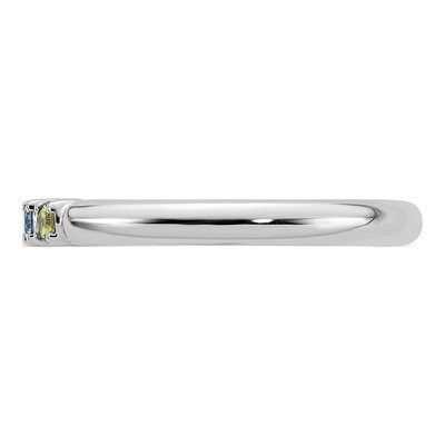 14K White Gold 4-Stone Mother's Ring – view 4