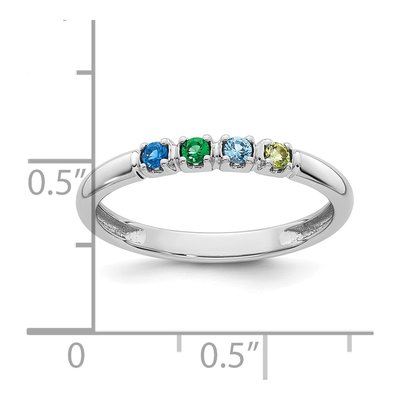 14K White Gold 4-Stone Mother's Ring – view 6