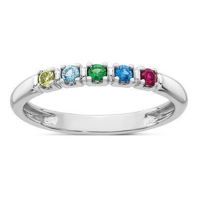 14K White Gold Mother's Ring Mounting – view 2