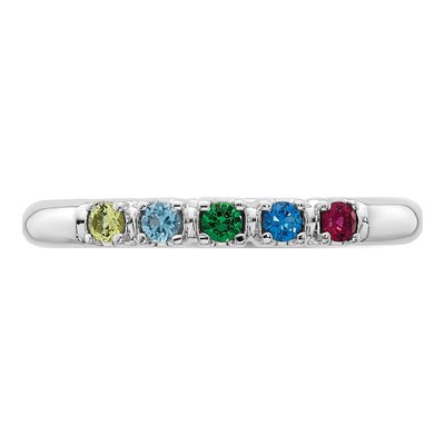 14K White Gold 5-Stone Mother's Ring – view 5