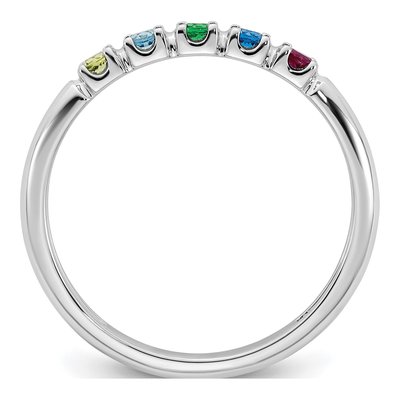 14K White Gold 5-Birthstone Mother's Ring – view 3