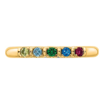 14K Yellow Gold Personalized Mother's Ring Mounting – view 5