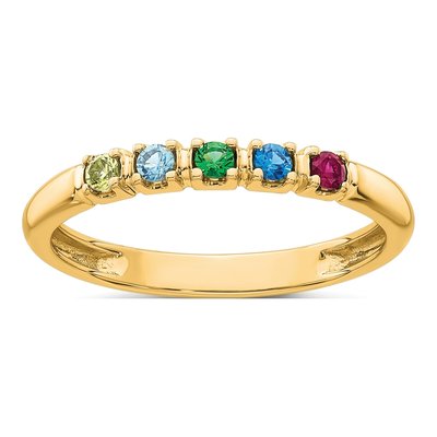 14K Yellow Gold 5-Stone Mother's Ring – view 2