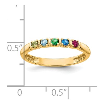 14K Yellow Gold 5-Stone Mother's Ring – view 6