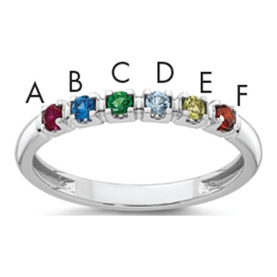 14K White Gold Mother's Ring Mounting