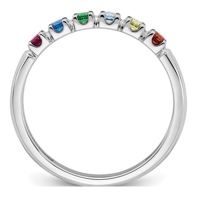 14K White Gold 6-Birthstone Mother's Ring – view 3