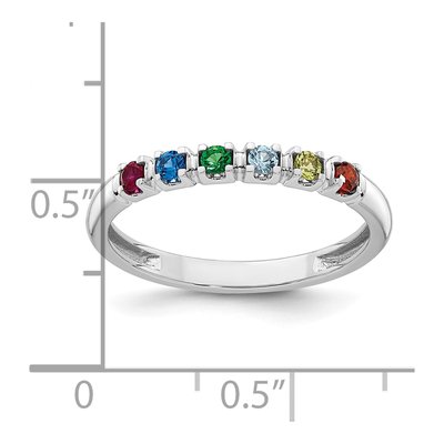14K White Gold 6-Birthstone Mother's Ring – view 6