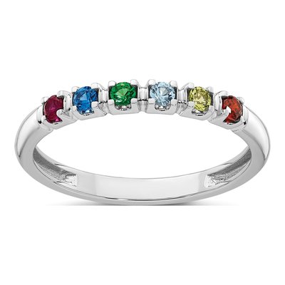 14K White Gold 6-Birthstone Mother's Ring – view 2