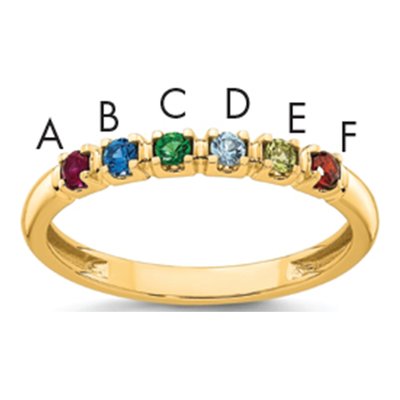 14K Yellow Gold Mother's Ring Mounting