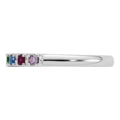 14K White Gold Personalized Mother's Ring Mounting – view 4