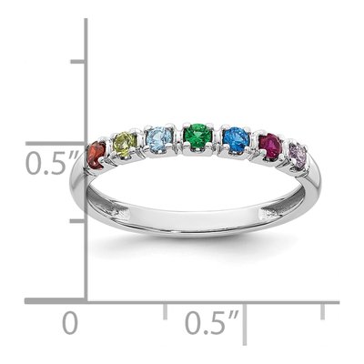 14K White Gold Personalized 7-Birthstone Mother's Ring – view 6