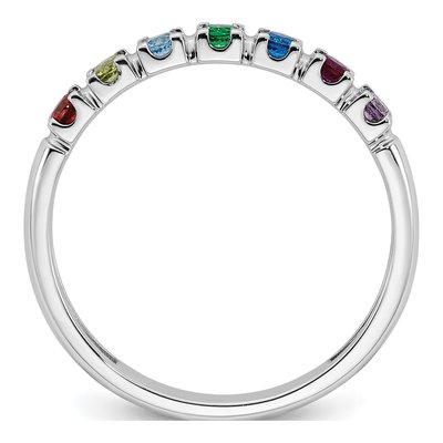 14K White Gold 7-Stone Birthstone Mother's Ring – view 3