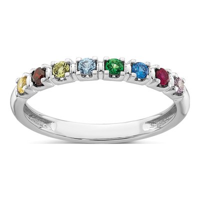 14K White Gold Mother's Ring Mounting – view 2