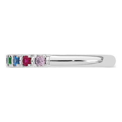 14K White Gold Mother's Ring Mounting – view 4