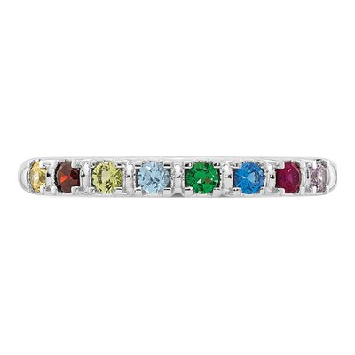 14K White Gold 8-Stone Mother's Ring – view 5