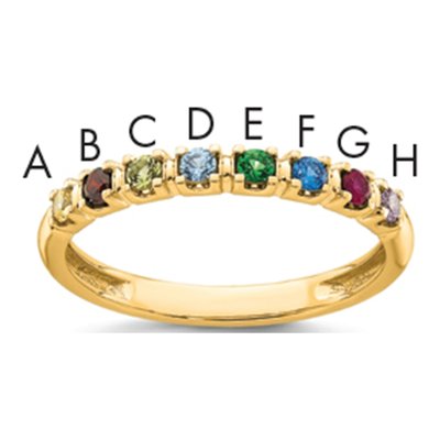 14K Yellow Gold Mother's Ring