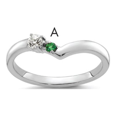 14K White Gold 1/10 ct tw Mother's Ring