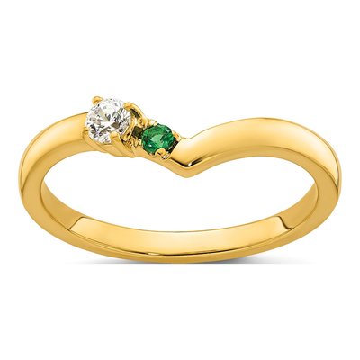 14K Yellow Gold Personalized Mother's Ring Mounting – view 2