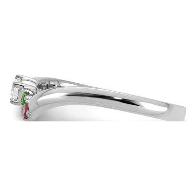 14K White Gold 2-Birthstone Mother's Ring Mounting – view 4