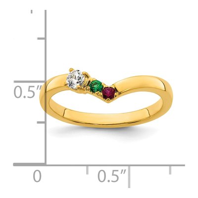 14K Yellow Gold 2-Stone Mother's Ring Mounting – view 6