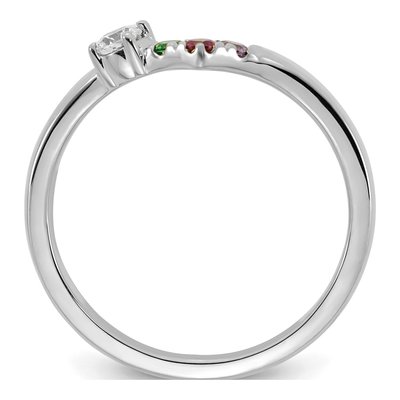 14K White Gold 3-Birthstone Mother's Ring Mounting – view 2