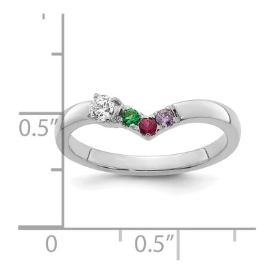 14K White Gold 3-Birthstone Mother's Ring Mounting – view 5