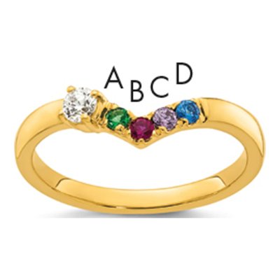 14K White Gold 1/10 ct tw Mother's Ring