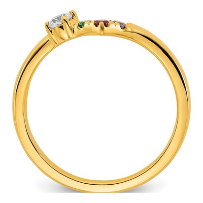 14K Yellow Gold 3-Stone Mother's Ring Mounting – view 3