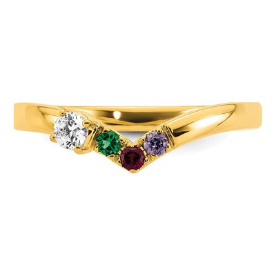 14K Yellow Gold 3-Stone Mother's Ring Mounting – view 5