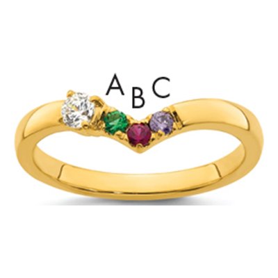 14K Yellow Gold 1/10 ct tw Mother's Ring