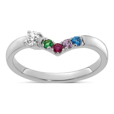 14K White Gold 4-Stone Mother's Ring Mounting – view 2