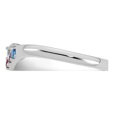 14K White Gold 4-Stone Mother's Ring Mounting – view 4