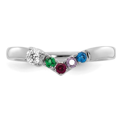 14K White Gold 4-Stone Mother's Ring Mounting – view 5
