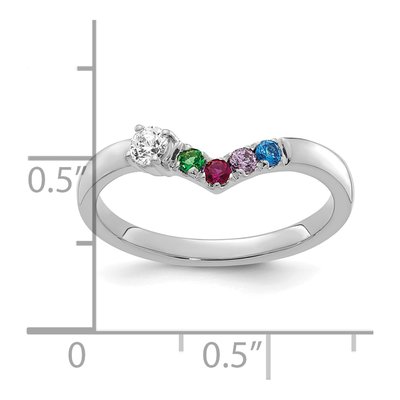 14K White Gold 4-Stone Mother's Ring Mounting – view 6
