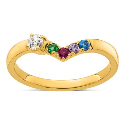 14K Yellow Gold 4-Stone Mother's Ring Mounting – view 2