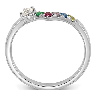 14K White Gold 5-Stone Mother's Ring Mounting – view 3