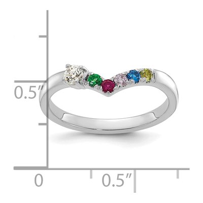 14K White Gold 1/10 ct tw 5-Stone Birthstone Mother's Ring – view 6